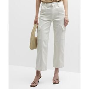 MOTHER The Rambler Cargo Ankle Jeans Cream Puffs Size 34 Women’s Utility Pants
